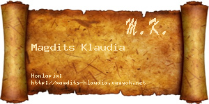 Magdits Klaudia névjegykártya
